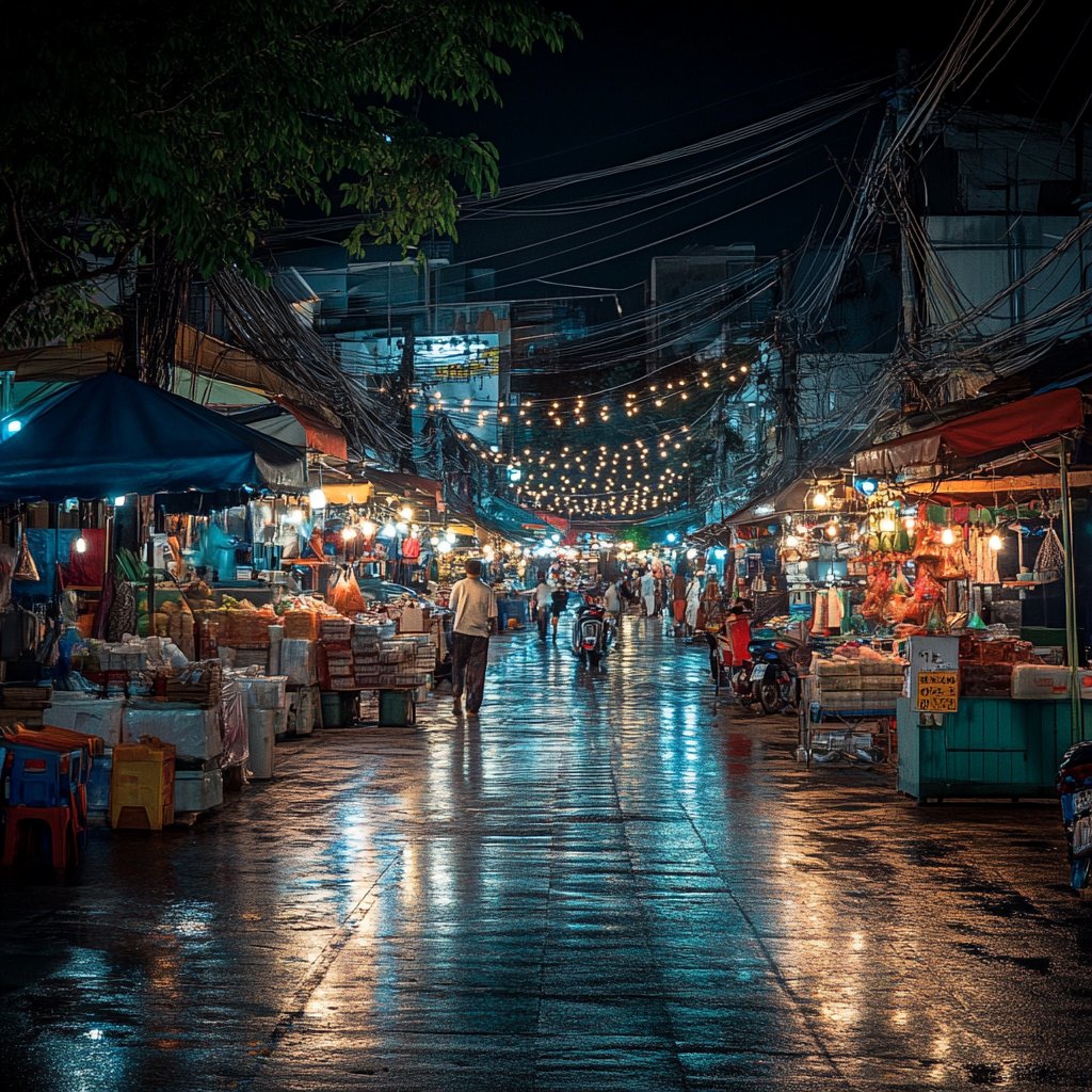 Walking street in Hua hin market